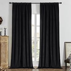 Joydeco Black Velvet Curtains for Bedroom Living Room - Image 3