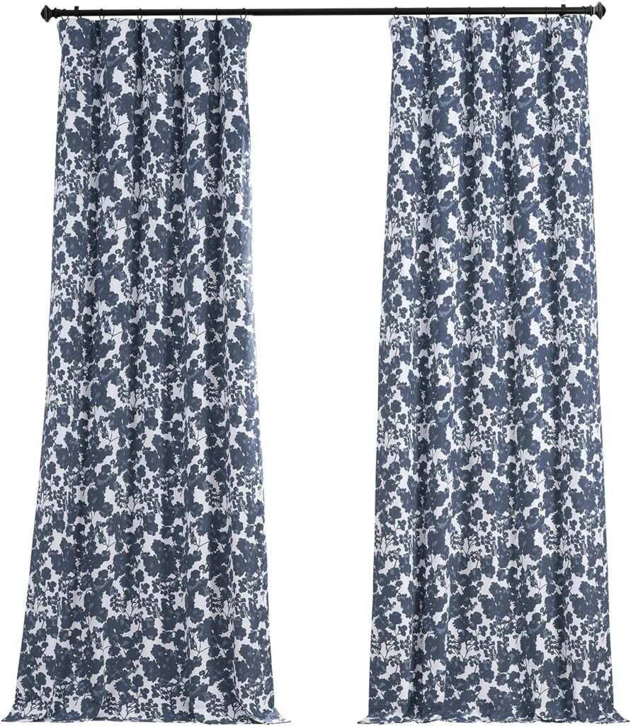 HPD Half Price Drapes Fleur Printed Cotton Hotel Blackout CurtainsA