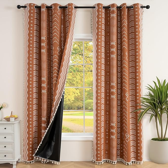 ColorBird 100% Boho Blackout Curtains