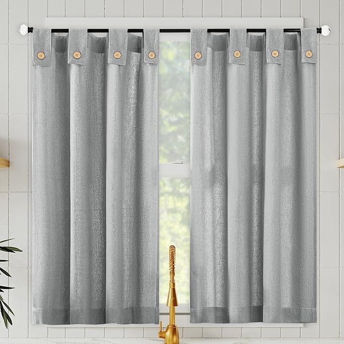 Archaeo Cotton Blend Button Curtain