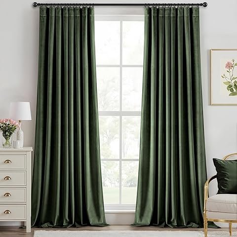 Dark Olive Green Eyelet Curtains