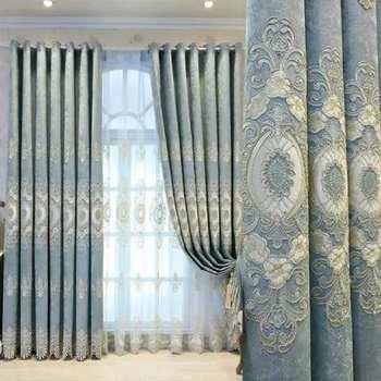 European Embroidered Curtain Shading
