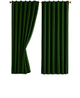 green curtains