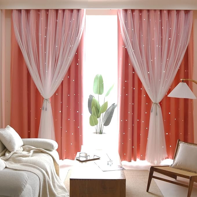 Kinryb Princess Curtains for Kids Bedroom
