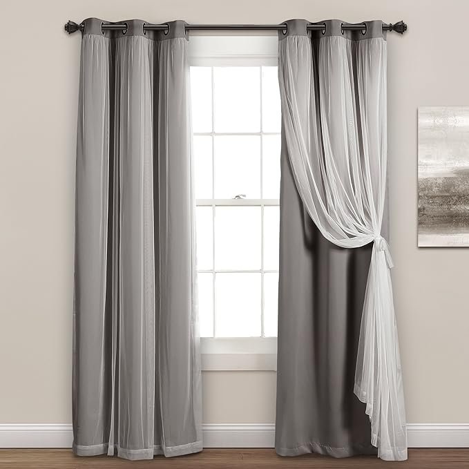 Lush Decor Sheer Grommet Curtains