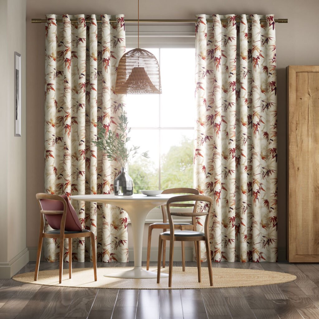 Bamboo Silhouette Paprika Curtain