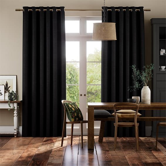 Bijou Linen Noir Curtains