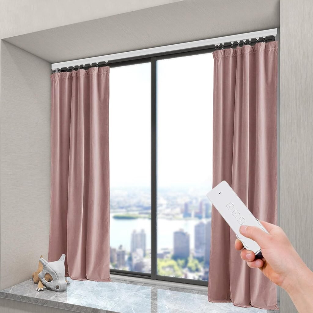 Electric Curtain Track, 7.08-13.78ft Motorized Curtain