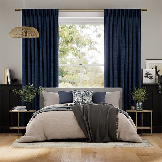 Eternity Linen Twilight Blue Curtains