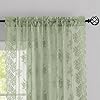 Knitted Rustic Floral Pattern Lace Sheer Curtains - Image 2
