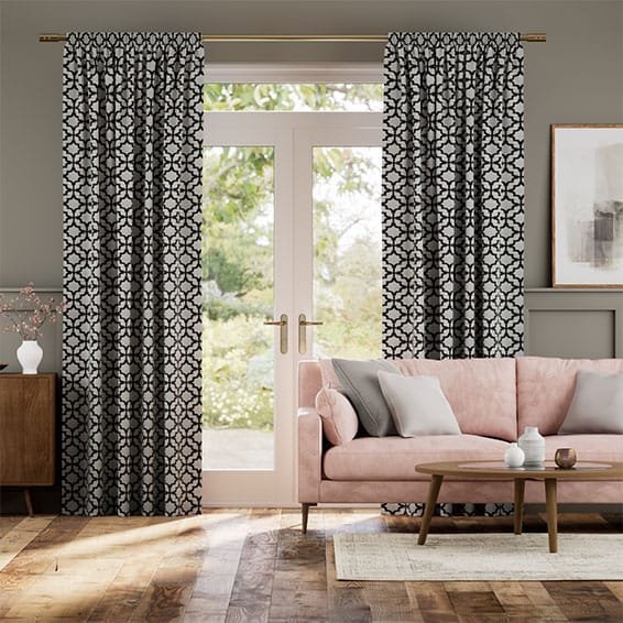 Lattice Black Curtains