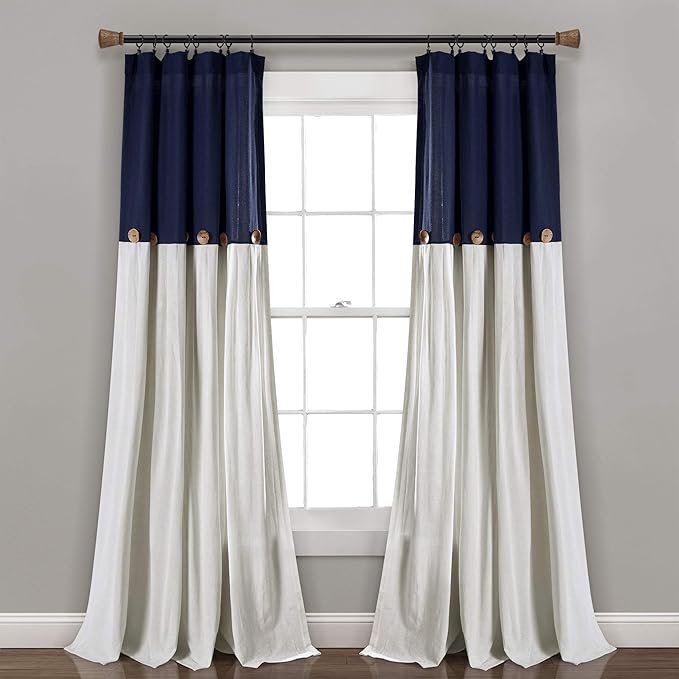 Lush Decor Linen Button Window Curtain