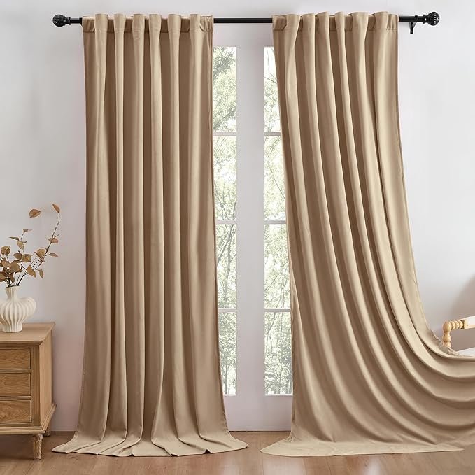Manyshofu Beige Velvet Curtains