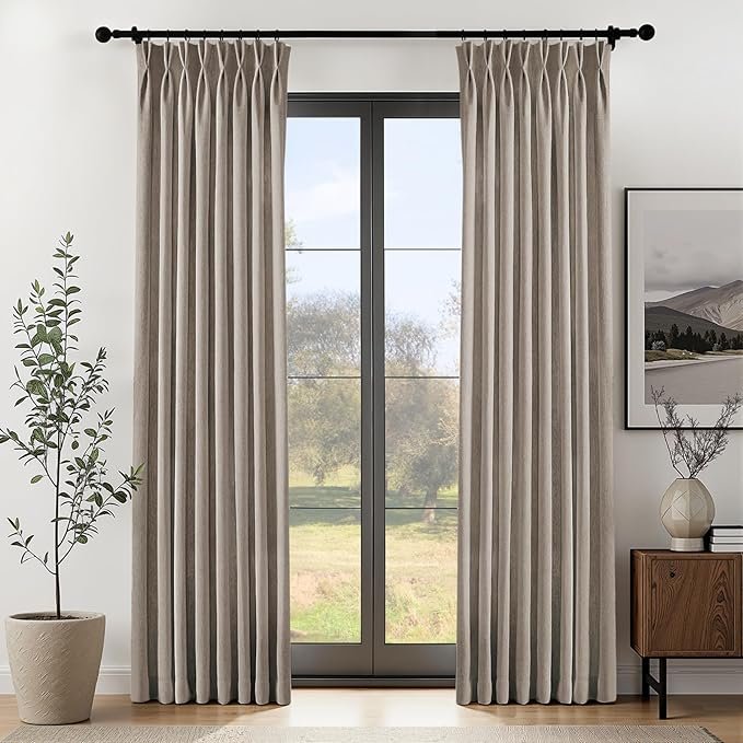 Natural Pinch Pleated Linen Curtains
