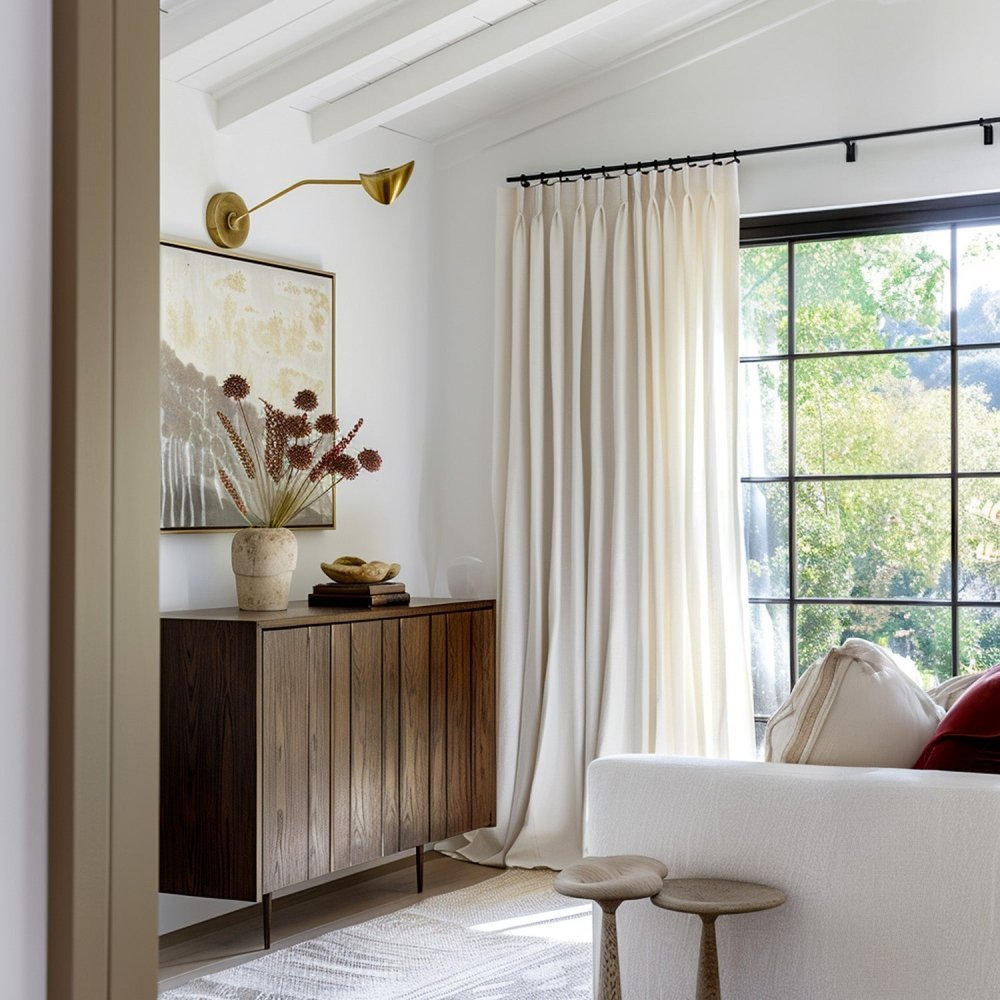 Olivia Custom Linen Blackout Curtains