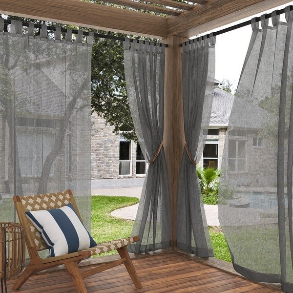 Outdoor Sheer Tab Top Curtain