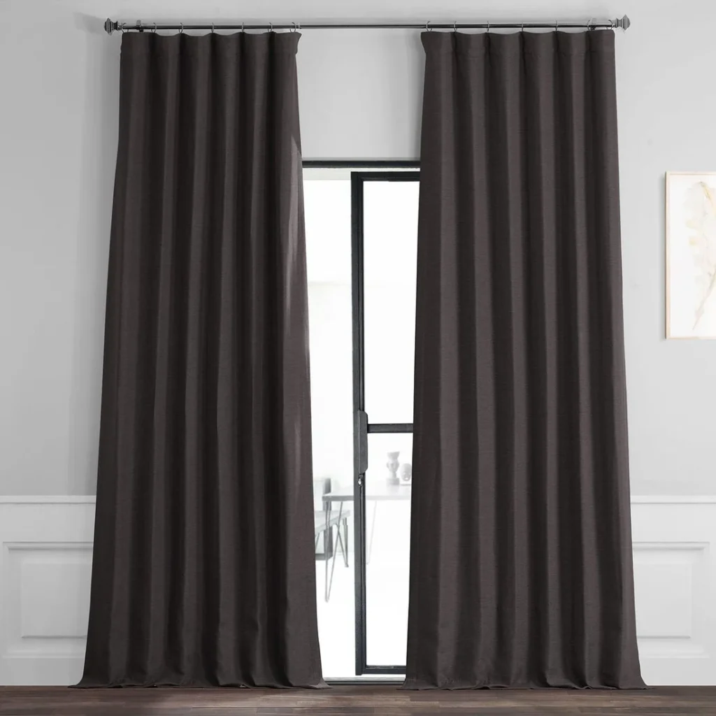 Smoked Truffle Textured Bellino Room Darkening Curtain
