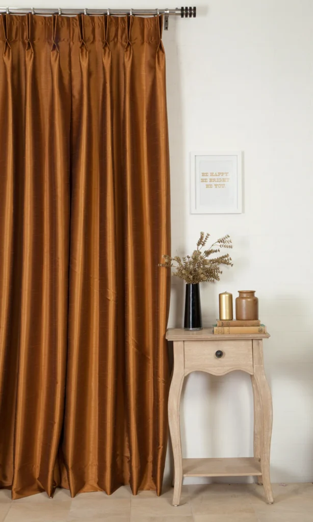 Spiced Honey’ Faux Silk Made-to-Measure Curtains