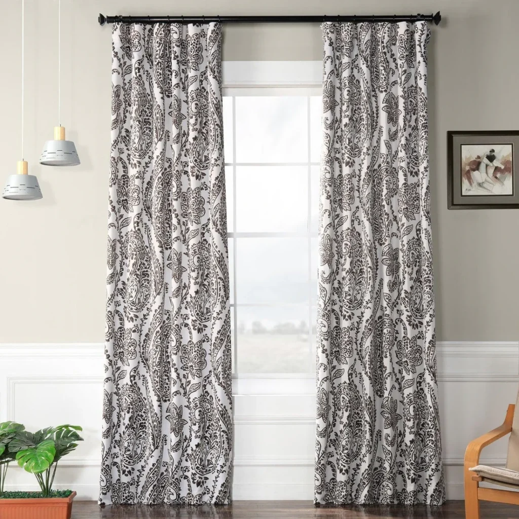 Tea Time Copper Brown Floral Room Darkening Curtain