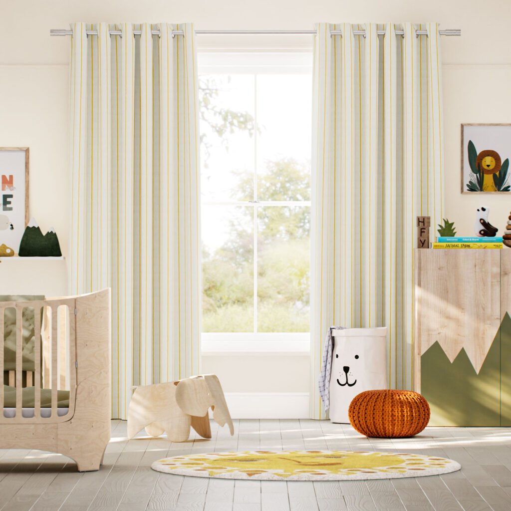 Twill Stripe Daffodil Curtains