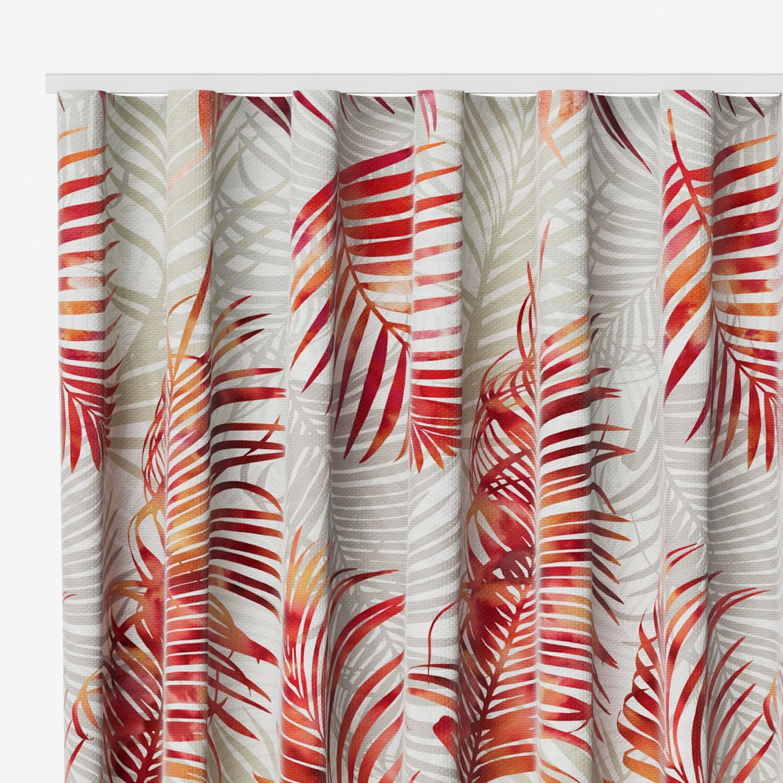 Palm Leaf Burnt Orange Curtains - Image 2