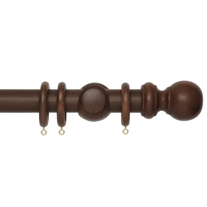Dark Oak 35mm Wooden Curtain Poles